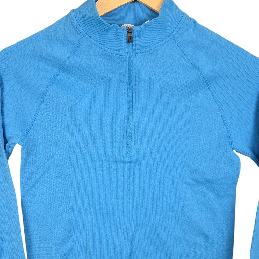 DSG Momentum Cropped 1/4 Zip Pullover Womens Small Blue Athletic Workout NWT